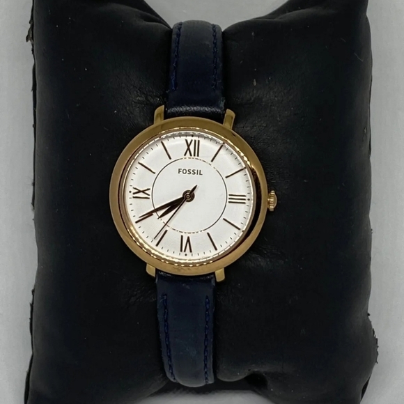 Fossil Jacqueline ES4410 Watch Navy Blue Rose Gold - Picture 1 of 5